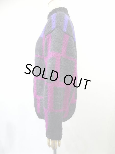 画像2: 80's UNKNOWN マルチカラー タートルネック デザイン セーター (2)