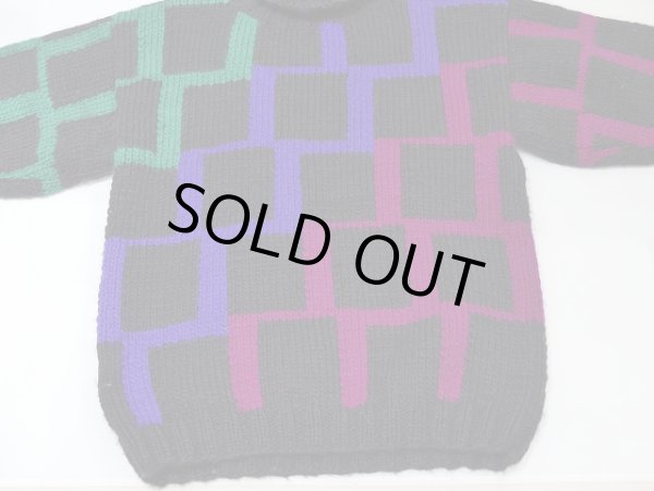 画像6: 80's UNKNOWN マルチカラー タートルネック デザイン セーター (6)