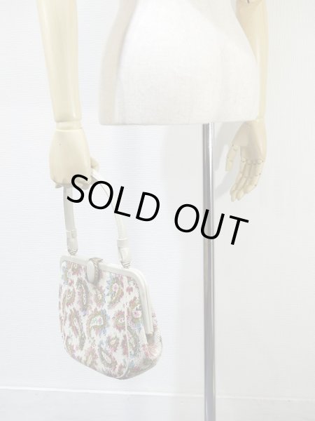 画像4: USA製 50’s ビンテージ Groskopf's ペーズリー パイル ゴブラン 柄 がま口 ハンド バッグ (4)