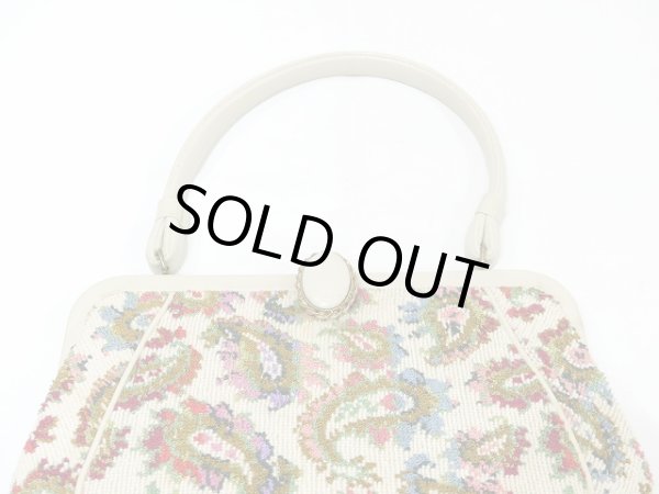 画像10: USA製 50’s ビンテージ Groskopf's ペーズリー パイル ゴブラン 柄 がま口 ハンド バッグ (10)