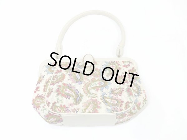 画像7: USA製 50’s ビンテージ Groskopf's ペーズリー パイル ゴブラン 柄 がま口 ハンド バッグ (7)