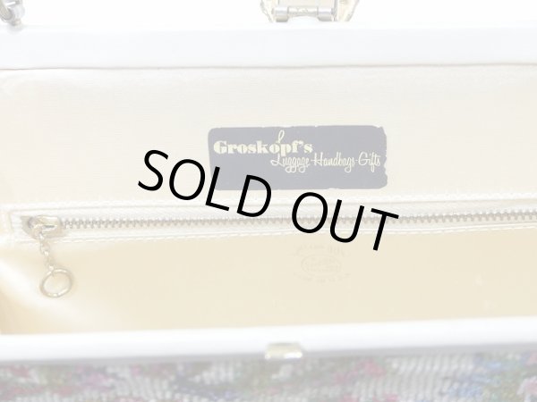 画像15: USA製 50’s ビンテージ Groskopf's ペーズリー パイル ゴブラン 柄 がま口 ハンド バッグ (15)