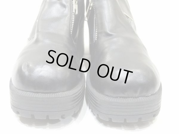 画像8: SPLASH サイド ジッパー タンク ヒール レザーシューズ  (8)