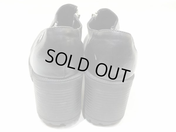 画像11: SPLASH サイド ジッパー タンク ヒール レザーシューズ  (11)