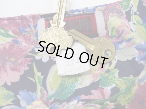 画像6: USA製 80's LISA PETITES 花柄 シフォン風 ノーカラー ワンピース (6)