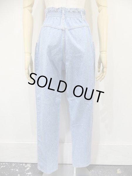 画像3: USA製 80s LEE ゴム ウエスト テーパード　ツータック デザイン デニム パンツ Gパン (3)