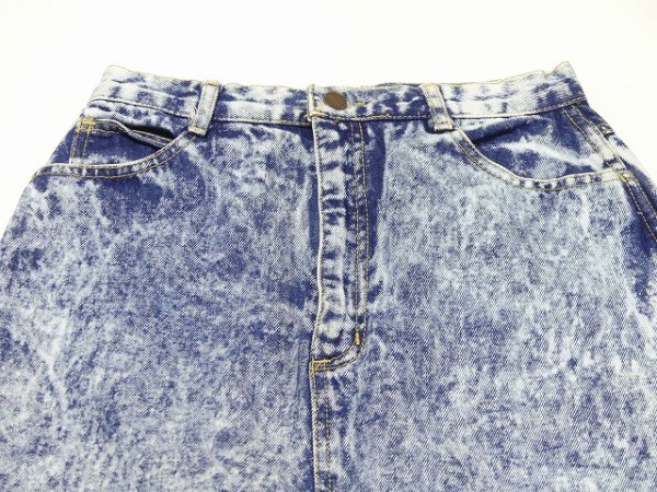 画像4: USA製 80s DUSTED DENIMS ケミカルウォッシュ タイト デニム スカート (4)