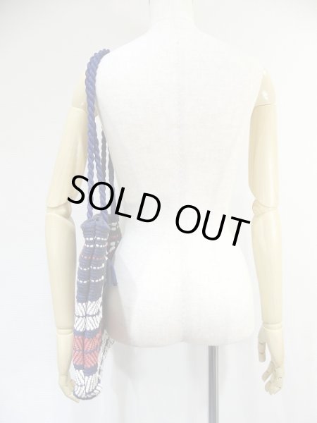 画像3: 60s ビンテージ トリコロールカラー 布紐 編み込み ショルダー バッグ  (3)