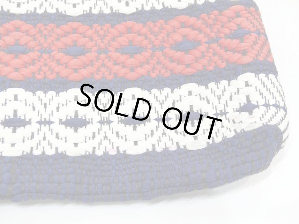 画像9: 60s ビンテージ トリコロールカラー 布紐 編み込み ショルダー バッグ  (9)