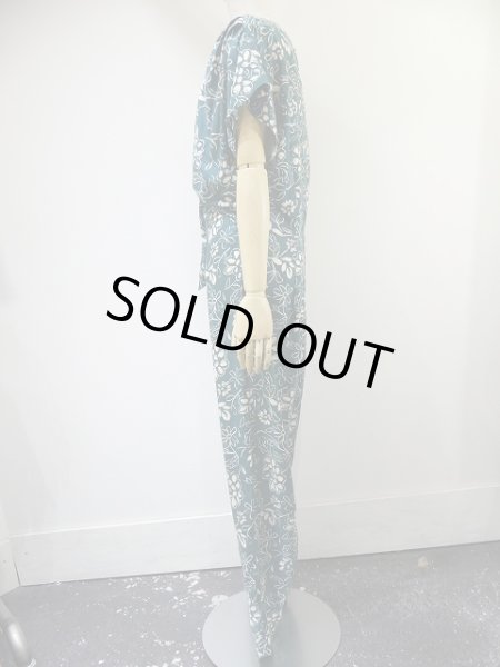 画像3: 〜90s Debra Martin ボタニカル バティック 花柄 ボレロ風 オールインワン ジャンプスーツ  (3)