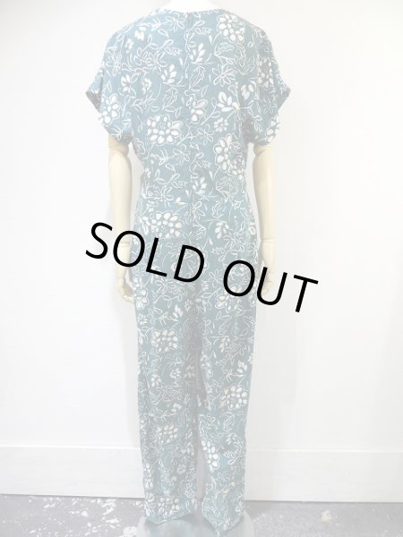 画像4: 〜90s Debra Martin ボタニカル バティック 花柄 ボレロ風 オールインワン ジャンプスーツ  (4)