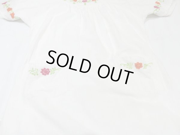 画像6: ビンテージ ガーゼ コットン メキシカン 花柄 刺繍  メキシカン ワンピース (6)