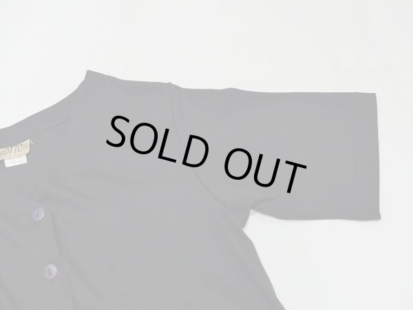 画像6: USA製 80s BOTTON 前開き カットソー 半袖 ブラック  ワンピース (6)