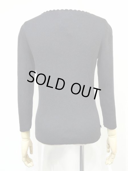 画像3: Ralph Lauren LAUREN カギ編み襟 コットン リブ編み カットソー (3)