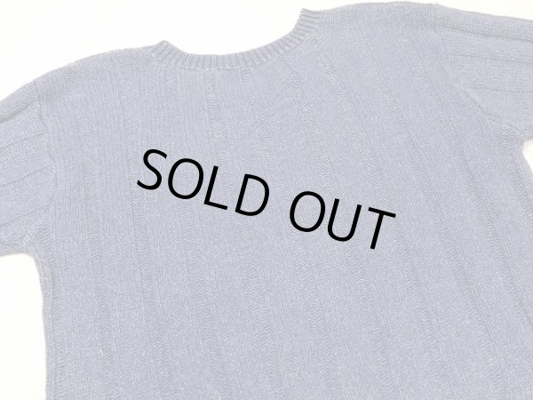 画像8: 90s GAP インディゴ リブ編み コットン ニット セーター (8)