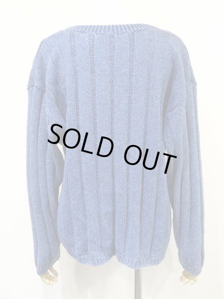 画像3: 90s GAP インディゴ リブ編み コットン ニット セーター (3)