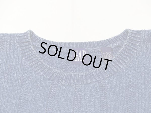 画像5: 90s GAP インディゴ リブ編み コットン ニット セーター (5)