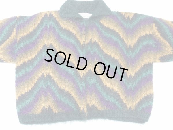 画像7: ELLEN TRACY フライフロント マーブル模様 ショート丈 モヘア カーデ カーディガン (7)