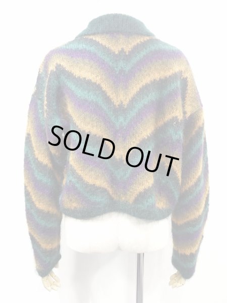 画像3: ELLEN TRACY フライフロント マーブル模様 ショート丈 モヘア カーデ カーディガン (3)