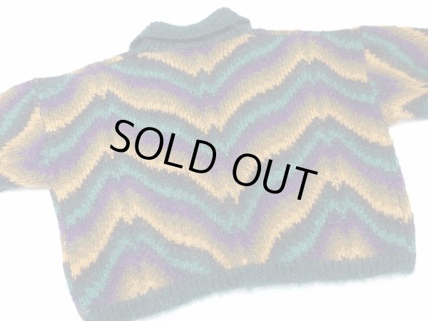 画像9: ELLEN TRACY フライフロント マーブル模様 ショート丈 モヘア カーデ カーディガン (9)