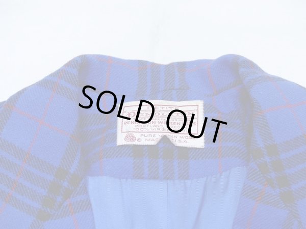 画像4: USA製 70s PENDLETON ロイヤルブルー タータンチェック ウール テーラード ジャケット (4)