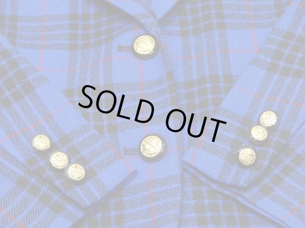 画像7: USA製 70s PENDLETON ロイヤルブルー タータンチェック ウール テーラード ジャケット (7)