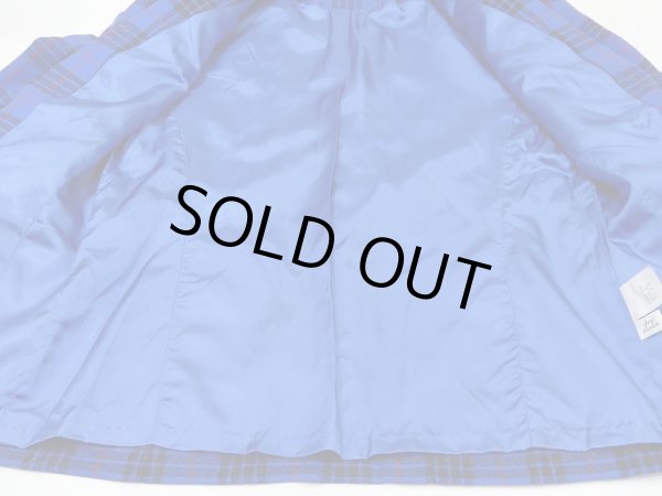 画像8: USA製 70s PENDLETON ロイヤルブルー タータンチェック ウール テーラード ジャケット (8)