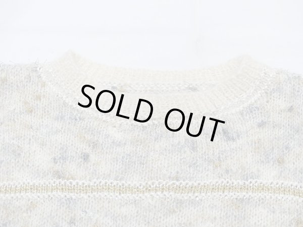 画像4: 80s UNKNOWN ビンテージ オフショルダー 金糸 ラメ モヘア セーター ニット (4)