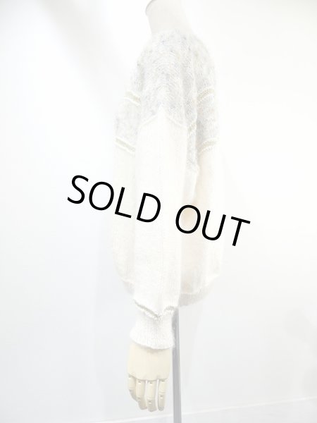 画像2: 80s UNKNOWN ビンテージ オフショルダー 金糸 ラメ モヘア セーター ニット (2)