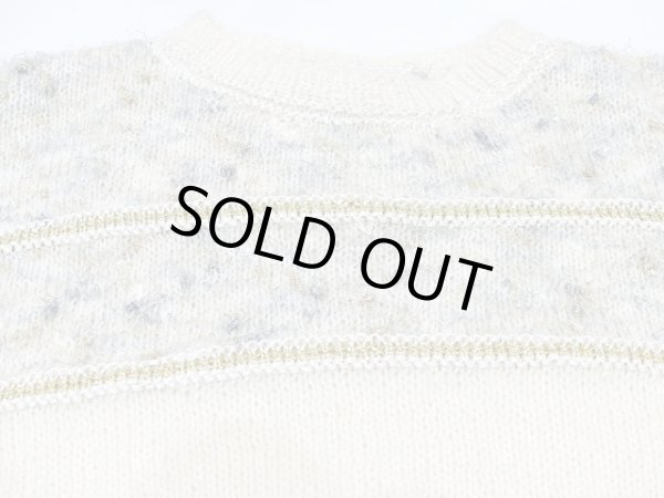 画像7: 80s UNKNOWN ビンテージ オフショルダー 金糸 ラメ モヘア セーター ニット (7)