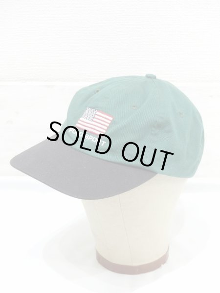 画像2: 90s Ralph Lauren POLO SPORT ポロスポ 星条旗 ツートン 6パネル キャップ (2)