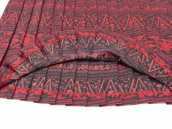 画像7: 90s LESLIE FAY エスニック 柄 ウエストゴム プリーツ スカート (7)