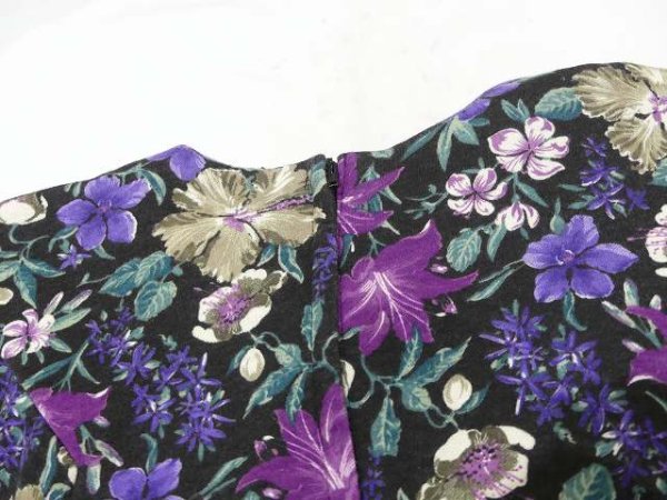 画像11: USA製 80s PAQUETTE TOO 花柄 ビンテージ パフ スリーブ ワンピース (11)