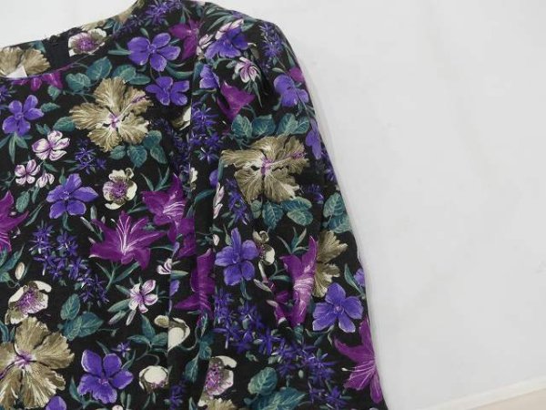 画像8: USA製 80s PAQUETTE TOO 花柄 ビンテージ パフ スリーブ ワンピース (8)