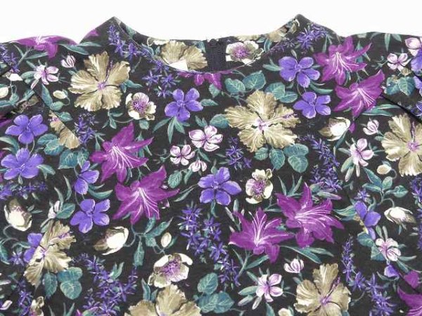 画像6: USA製 80s PAQUETTE TOO 花柄 ビンテージ パフ スリーブ ワンピース (6)