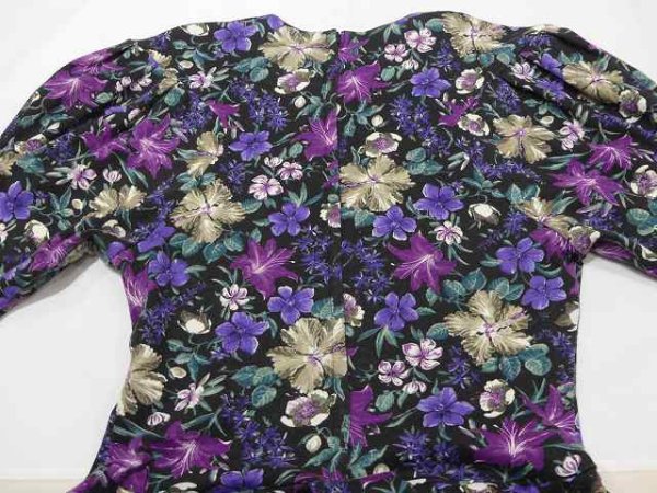 画像10: USA製 80s PAQUETTE TOO 花柄 ビンテージ パフ スリーブ ワンピース (10)