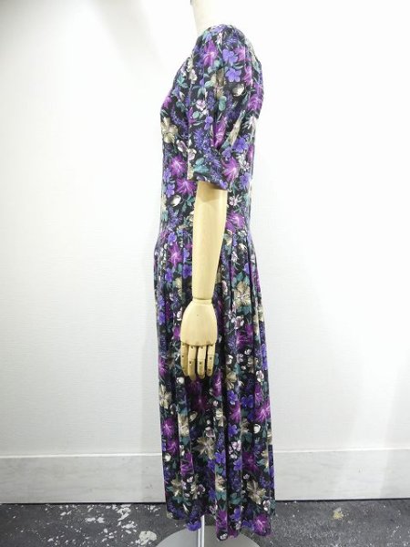 画像3: USA製 80s PAQUETTE TOO 花柄 ビンテージ パフ スリーブ ワンピース (3)