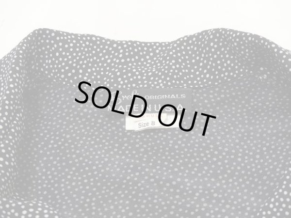 画像5: USA製 70〜80s Breli スカーフループ 付き オープンカラー ピン ドット プリーツ ワンピース (5)