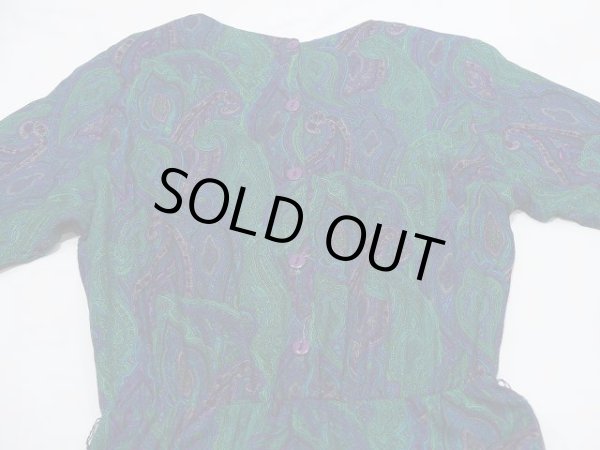 画像10: 80s Worthington ペーズリー 後ろ開き ビンテージ ワンピース ドレス  (10)