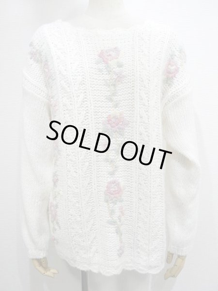 画像1: 〜90s Colleen's Collectables お花刺繍 ハンドメイド ニット セーター (1)