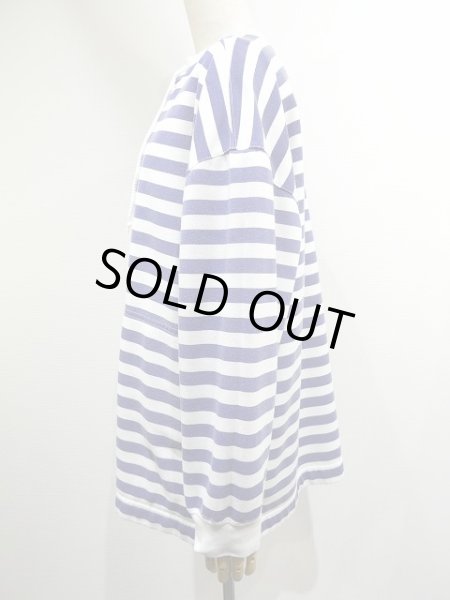 画像2: 〜90s UNKNOWN レースアップ ボーダー ロング スウェット (2)