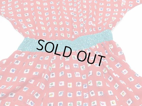 画像8: USA製 80s Susan Freis 総柄 フリル ビンテージ ワンピース ドレス (8)