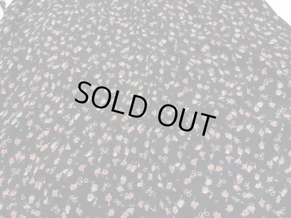 画像9: USA製 80s ZOE 花柄 メタルボタン レーヨン ワンピース ドレス (9)