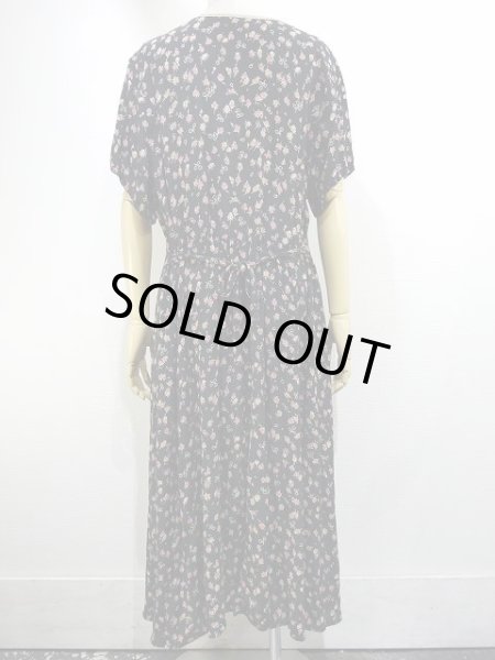 画像4: USA製 80s ZOE 花柄 メタルボタン レーヨン ワンピース ドレス (4)