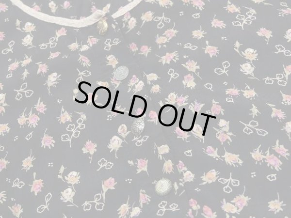 画像8: USA製 80s ZOE 花柄 メタルボタン レーヨン ワンピース ドレス (8)