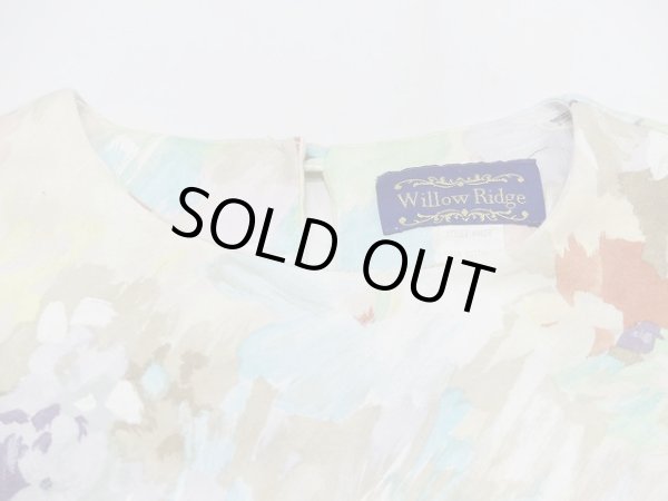 画像6: USA製 80~90s Willow Ridge 水彩画風 プリント 半袖 カットソー ワンピース (6)