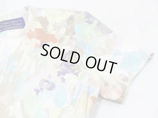 画像7: USA製 80~90s Willow Ridge 水彩画風 プリント 半袖 カットソー ワンピース (7)