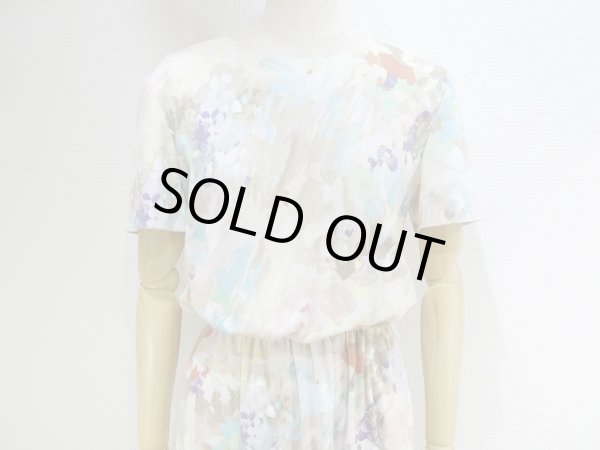 画像2: USA製 80~90s Willow Ridge 水彩画風 プリント 半袖 カットソー ワンピース (2)