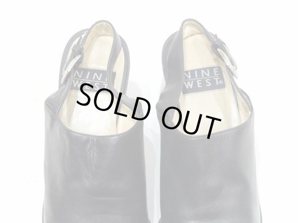 画像10: NINE WEST バックストラップ 太ヒール サボ風 レザー サンダル シューズ (10)