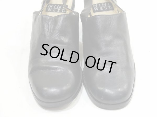 画像9: NINE WEST バックストラップ 太ヒール サボ風 レザー サンダル シューズ (9)